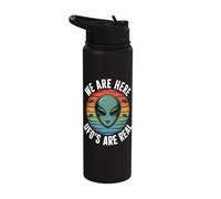 Funny UFOs Sci-Fi Extra-Terrestrial Joke Humour Stainless Steel Insulated Water Bottle