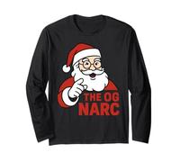 Funny Ugly Christmas Santa Humor Jokes Sarcastic Puns Long Sleeve T-Shirt