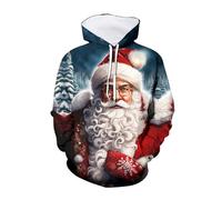 Funny Ugly Christmas Sweater for Men and Women Holiday Pullover 2025 Novelty Crewneck Sweatshirt Hooded Sweatshirt with Pockets for Running Workout Fitness Happy Holidays Clothing (White,XL)