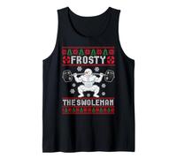 Funny Ugly Christmas Sweater Gym Workout Frosty The Swoleman Tank Top