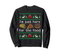 Funny Ugly Christmas Sweater Here For The Food Sweatshirt