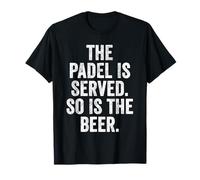 Funny UK Padel T-Shirt Gift Padel is Served Beer is Served T-Shirt