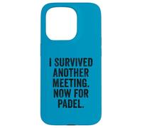 Funny UK Padel Tee Survived Another Meeting Now For Padel Case for iPhone 15 Pro