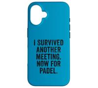 Funny UK Padel Tee Survived Another Meeting Now For Padel Case for iPhone 16