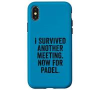 Funny UK Padel Tee Survived Another Meeting Now For Padel Case for iPhone X/XS