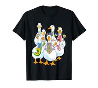 Funny Ukrainian Geese Flag Folk Art Embroidery Pattern T-Shirt