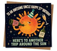 Funny Uncle 37th Birthday Card - To an Awesome Uncle Happy 37th Birthday, Here’s to Another Trip Around the Sun