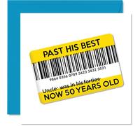 Funny Uncle 50th Birthday Card - Past His Best - Rude Happy Birthday Card for Uncle from Nephew Niece, 145mm Joke Humour Bday Greeting Cards