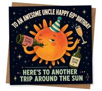 Funny Uncle 69th Birthday Card for Uncle, To An Awesome Happy 69th Birthday, Here’s to Another Trip Around the Sun, Moonshine Design