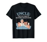 Funny Uncle Bedtime Negotiator Cartoon Family Novelty T-Shirt