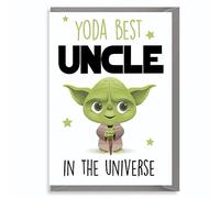 Funny Uncle Birthday Card Yoda Best Design for Him from Niece Nephew Cute Green Alien Joke - C822