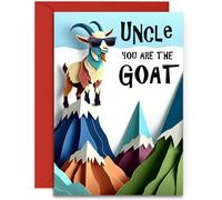 Funny Uncle Birthday Card - You are the GOAT - Fun Men's Happy Birthday card for Uncle - A5 Size with Red Envelope