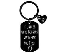 Funny Uncle Gifts Keychain Best Uncle Ever Gift from Niece Nephew to My Uncle Gift for Birthday Christmas Fathers Day Presents for Uncle If Uncles Were Boogers We’d Pick You First Key Chain, Black, S