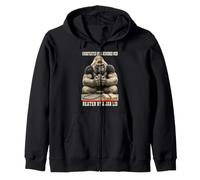 Funny Undefeated By A Hundred Men Beaten Jar Lid Gorilla Zip Hoodie