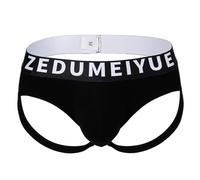 Funny Underwear For Men,Xxxl Boxers For Men,Men's Underwear Low Rise Elastic Double Thong with Open Back for Daily Comfort Casual Wear Versatile All-Season (Black, L)