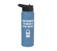 Funny Uni College Students Pretending to Read A Text Book Stainless Steel Insulated Water Bottle