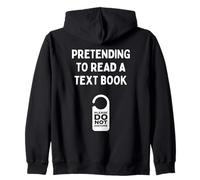 Funny Uni College Students Pretending to Read A Text Book Zip Hoodie