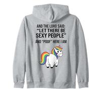 Funny Unicorn And The Lord Said Let There Be Sexy People Zip Hoodie