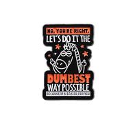 Funny Unicorn Brooch Pins with Quote “Let’s Do It the Dumbest Way Possible” - Black and Orange Enamel Lapel Pin Badge, Alloy Blouse Pins, Brooch Pins for Jackets, Shirts, Backpacks, Unisex Accessories