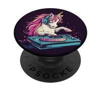 Funny Unicorn DJ Booth for a Legendary Party PopSockets Adhesive PopGrip