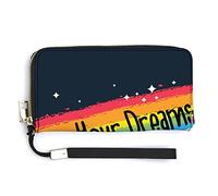 Funny Unicorn Follow Your Dream Women's Wristlet Wallet Large Capacity Wallets for Ladies Long Clutch Bags Printed PU Handbag with Zipper