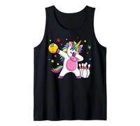 Funny Unicorn Holding Bowling Ball Tank Top