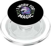 Funny Unicorn I Work For Magic Sarcastic Women Men PopSockets PopGrip for MagSafe