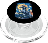Funny Unicorn Kaiju Monster Starry Night Van Gogh Painting PopSockets PopGrip for MagSafe