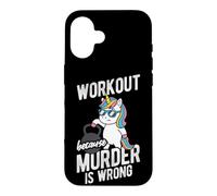 Funny Unicorn Lifting Kettlebell Workout Gift Case for iPhone 16