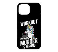 Funny Unicorn Lifting Kettlebell Workout Gift Case for iPhone 16 Pro Max