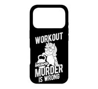 Funny Unicorn Lifting Kettlebell Workout Slogan Case for iPhone 17 Pro