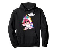 Funny Unicorn Main Anime Character Energy Crazy Kid Girls Pullover Hoodie