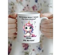 Funny Unicorn Mug | “Remember When I Asked for Your Opinion… Yeah Me Neither” | Rude Novelty Gift | Office Coffee Cup | Westcountry Design