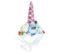 Funny Unicorn Pet Hat for Cat Dog Pink Horn Size M