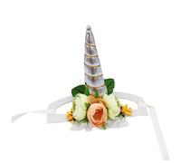 Funny Unicorn Pet Hat Silver Horn Cloth S Size for Dogs