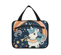 Funny Unicorn Rainbow Hanging Travel Toiletry Cosmetic Makeup Bag Large Capacity Foldable Storage Wash Bags for Women Girls Bathroom