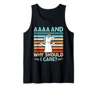Funny Unicorn Retro “Why Should I Care” Design Tank Top