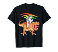 Funny Unicorn Riding A T-Rex - Rainbow Unicorn Lover T-Shirt