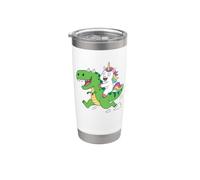 Funny Unicorn Riding T-Rex Cute Dinosaur Cartoon Stainless Steel Insulated Tumbler