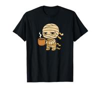 Funny Unraveling Mummy Coffee Graphic T-Shirt