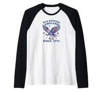 Funny USA Eagle Tea Bagging England Since 1773 4th July Art Raglan Baseball Tee