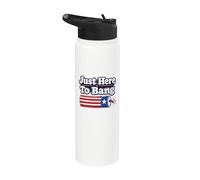 Funny USA Firework Just Here to Bang 4th July United States Stainless Steel Insulated Water Bottle
