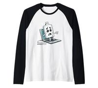 Funny USB with Laptop Costume for Boys and Girls Raglan Baseball Tee