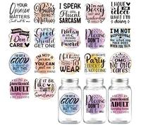 Funny UV DTF Transfer Stickers - 20 Sheets Funny Quotes Uvdtf Waterproof Transfer Stickers Decals for 16 oz Glass Mugs Cups Bottles Gifts Humour Designs Office Home Decor