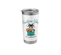 Funny Vacation Design Vacation Vibes are on My Vision Board Stainless Steel Insulated Tumbler