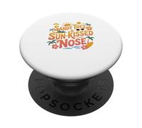 Funny Vacation Humor Sandy Toes Sunkissed Nose Travel PopSockets Adhesive PopGrip