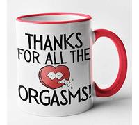 Funny Valentines/ Anniversary Mug - Thanks for All The Orgasms (Red)