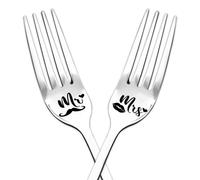 Funny Valentines Birthday Gifts for Couples Mr and Mrs Forks for Boyfriend Girlfriend BF Anniversary Engagement Gifts for Husband Wife GF Dinner Fork Mr Mrs Gifts for Him Her Engraved Salad Forks 2Pcs
