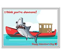 Funny Valentines Cards - Him or Her - Nice Humorous Witty Cute Corny Design (Jaws Shark Valentine Card)