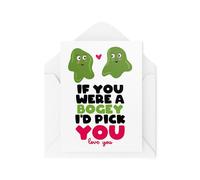 Funny Valentines Cards - If You Were a Bogey I'd Pick You - Anniversary Cards - Cards for Couples - CBH1941